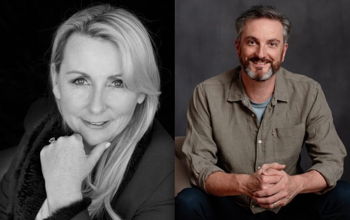 Nicole Lenoir-Jourdan and Nick Fiennes