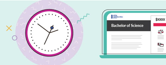 Illustration of a clock and a computer